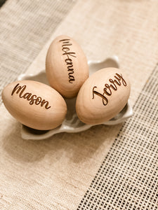 Engraved wooden Easter egg