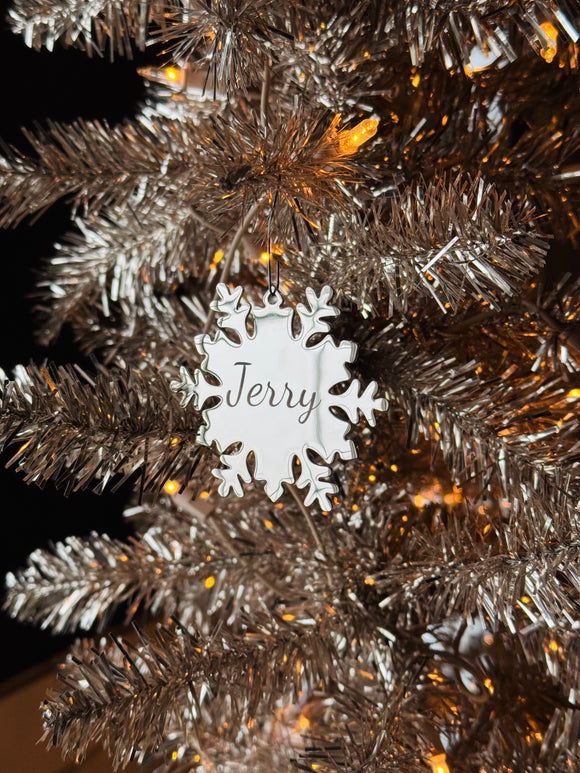 Stainless steel snowflake ornament