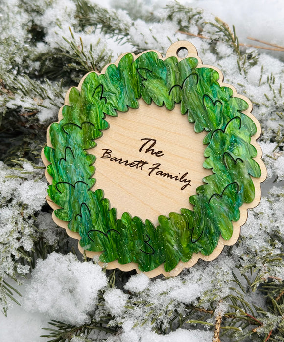 Family wreath ornament