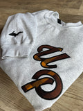 Embroidered UP brown plaid sweatshirt
